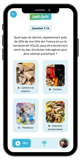 Aperçu d’un quiz dans le jeu